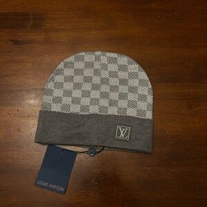 Gray Checkered Beanie